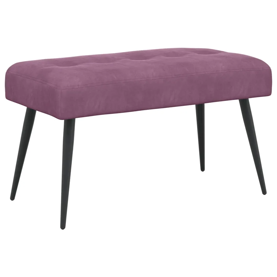 Banc avec capitonnage bouton Pourpre 80 x 40 x 46 cm Velours - 2
