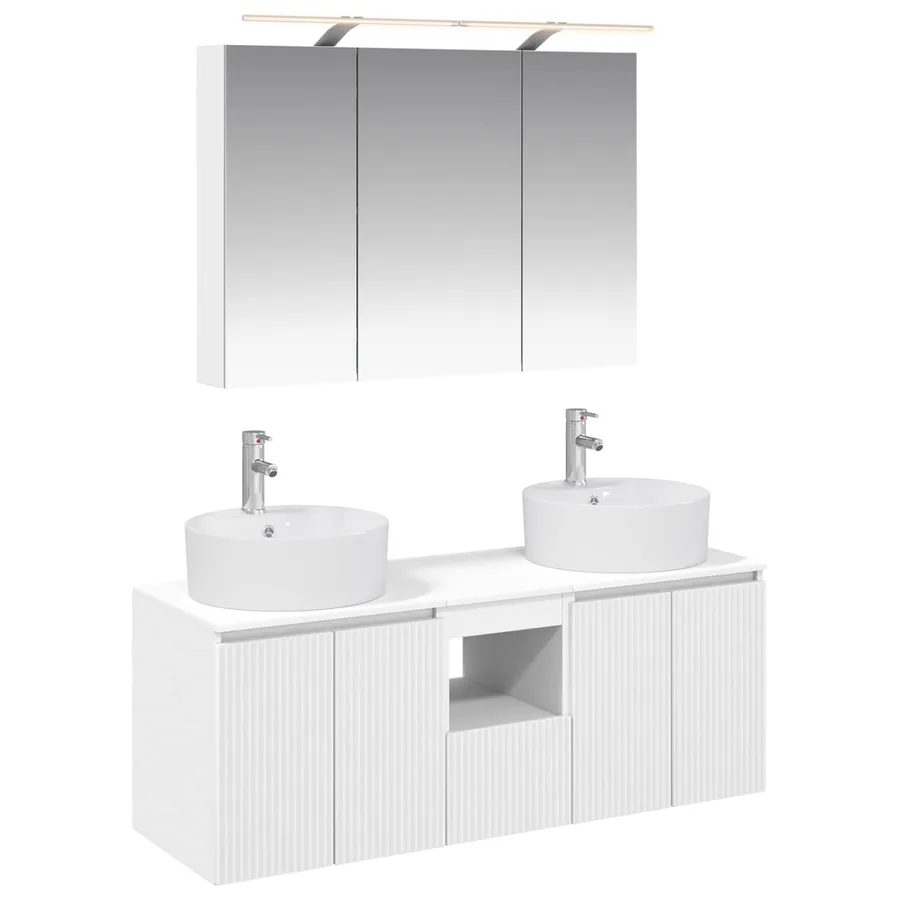 Ensemble d'armoire de salle de bain 4 pcs Blanc - 2
