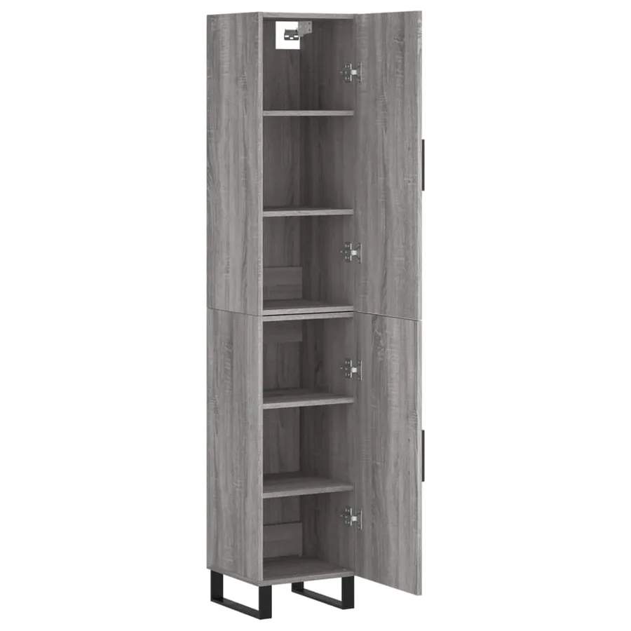 Buffet haut Sonoma gris 34,5x34x180 cm Bois d'ingénierie - 4