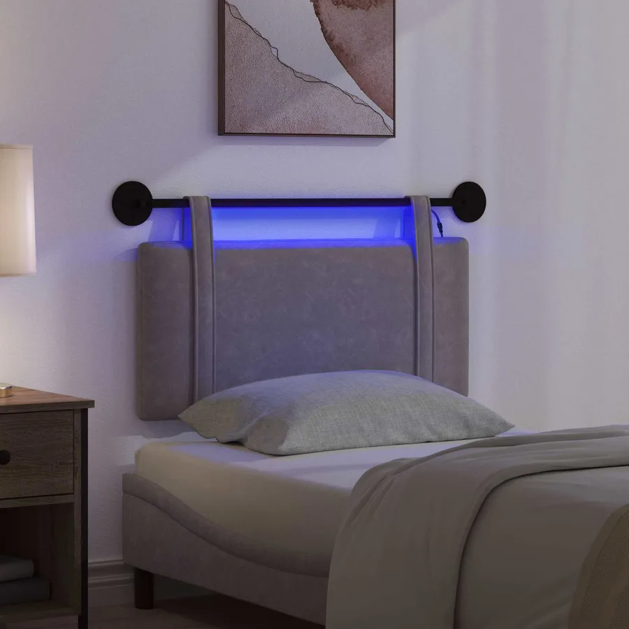 Tête de lit suspendue Avec lumière LED Gris PU antique - 5
