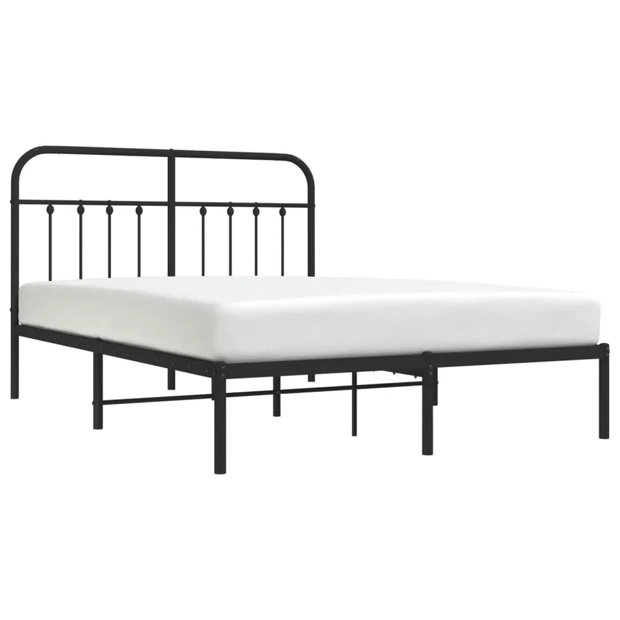 Cadre de lit métal sans matelas avec tête de lit noir 140x190cm - 5