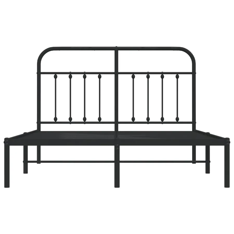 Cadre de lit métal sans matelas avec tête de lit noir 140x190cm - 6