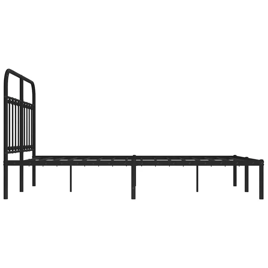Cadre de lit métal sans matelas avec tête de lit noir 140x190cm - 7