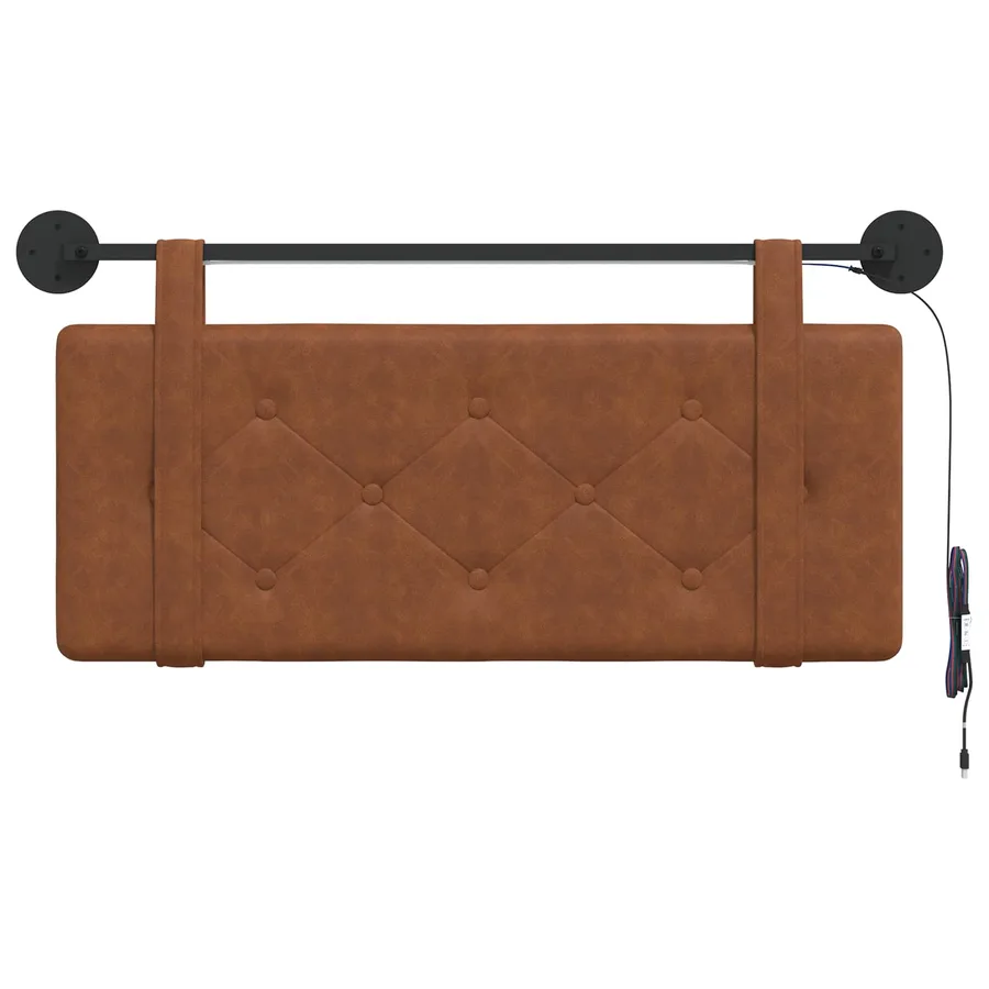 Tête de lit suspendue Avec lumière LED Marron PU antique - 6