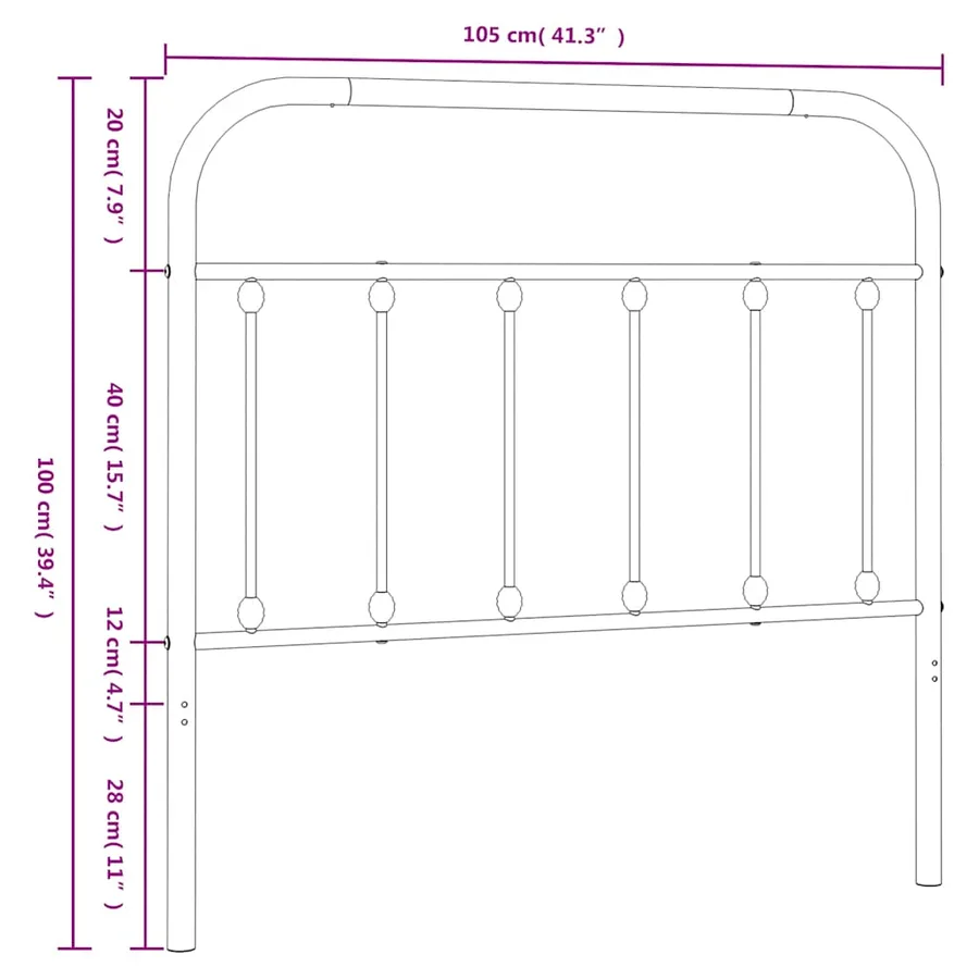 Tête de lit de remplacement métal blanc 100 cm - 7