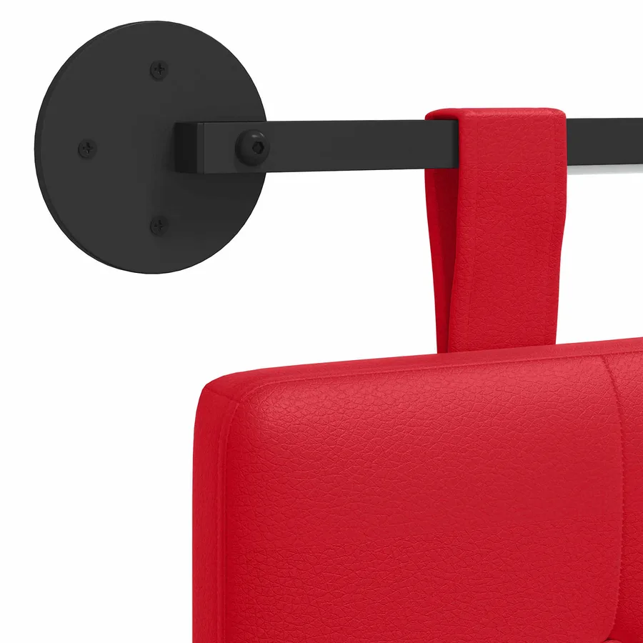 Tête de lit suspendue Avec lumière LED Rouge Simili cuir - 10