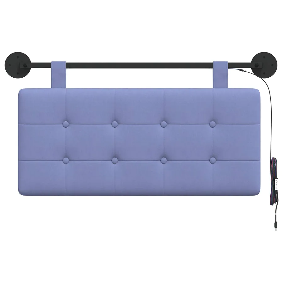 Tête de lit suspendue Avec lumière LED Bleu denim Tissu - 6