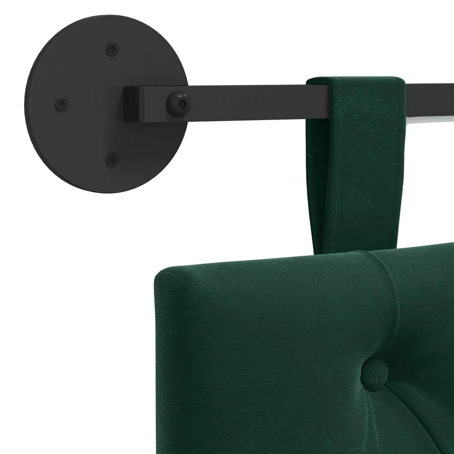Tête de lit suspendue Avec lumière LED Vert foncé Velours - 8