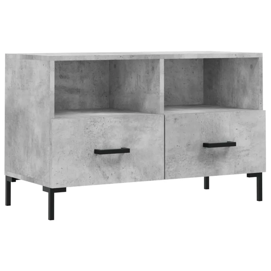 Meuble TV Gris béton 80x36x50 cm Bois d'ingénierie - 2