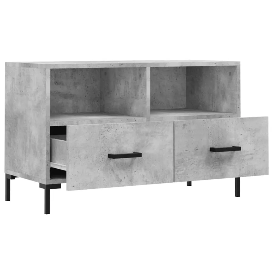 Meuble TV Gris béton 80x36x50 cm Bois d'ingénierie - 6