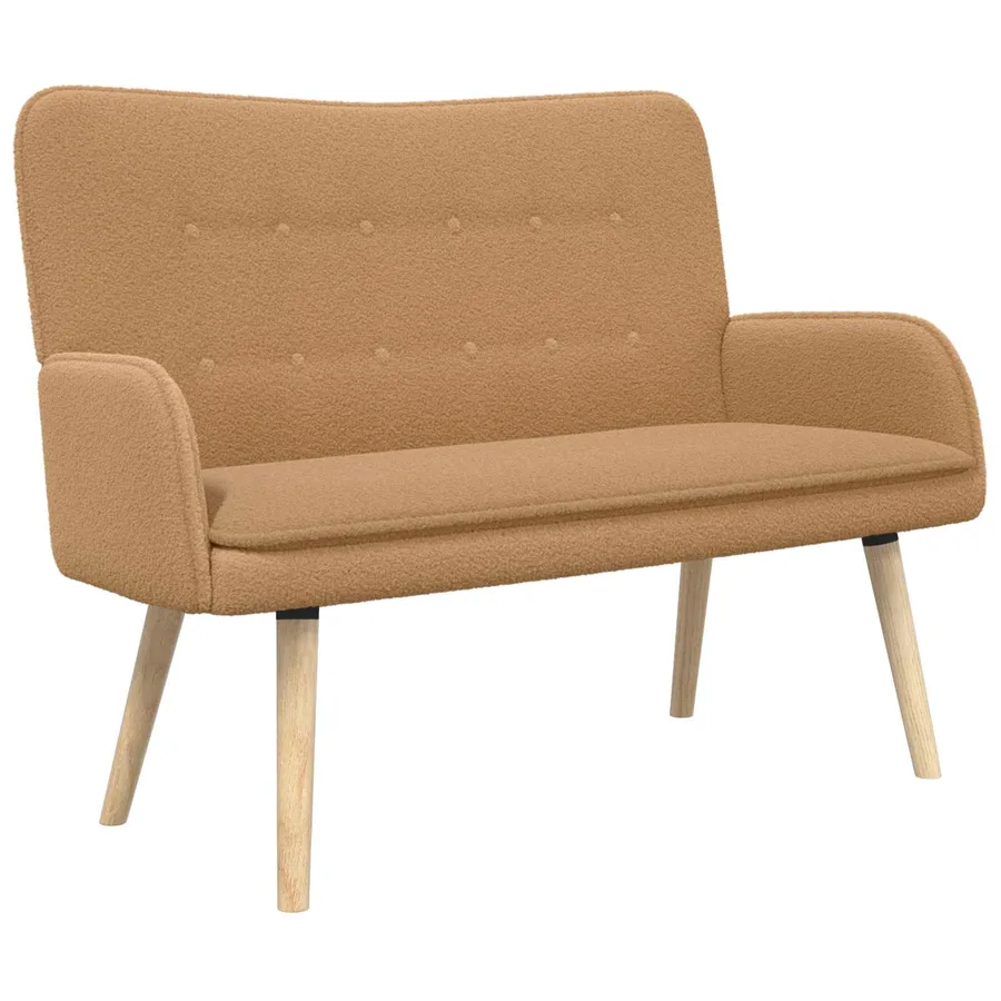 Sofa 2 places Beige 115 x 61 x 87 cm Bouclé - 2