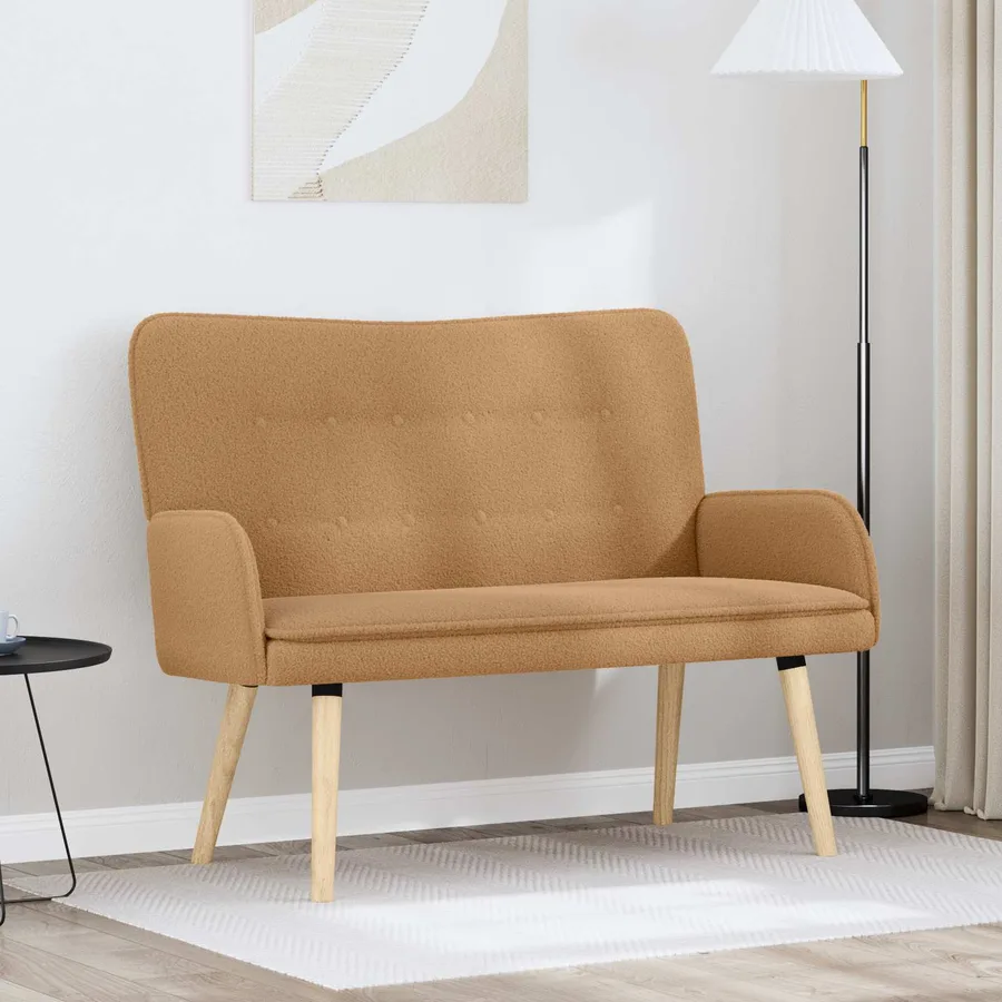 Sofa 2 places Beige 115 x 61 x 87 cm Bouclé - 4