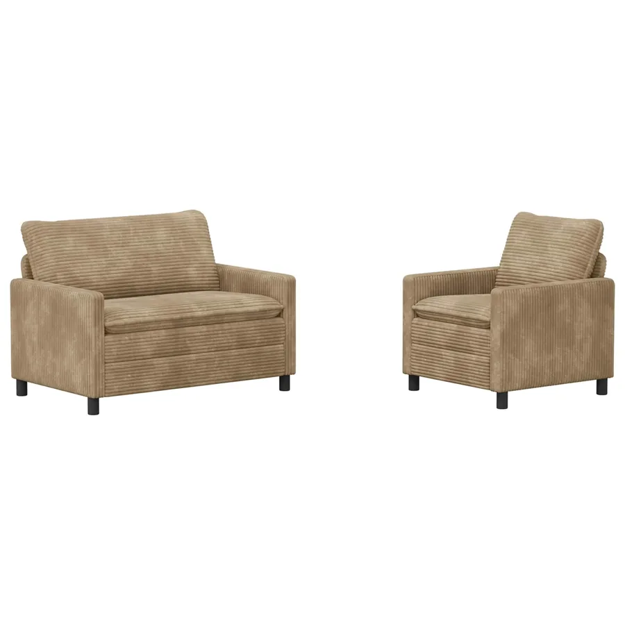 Ensemble de Canapés 2 pcs Taupe Polyester - 2