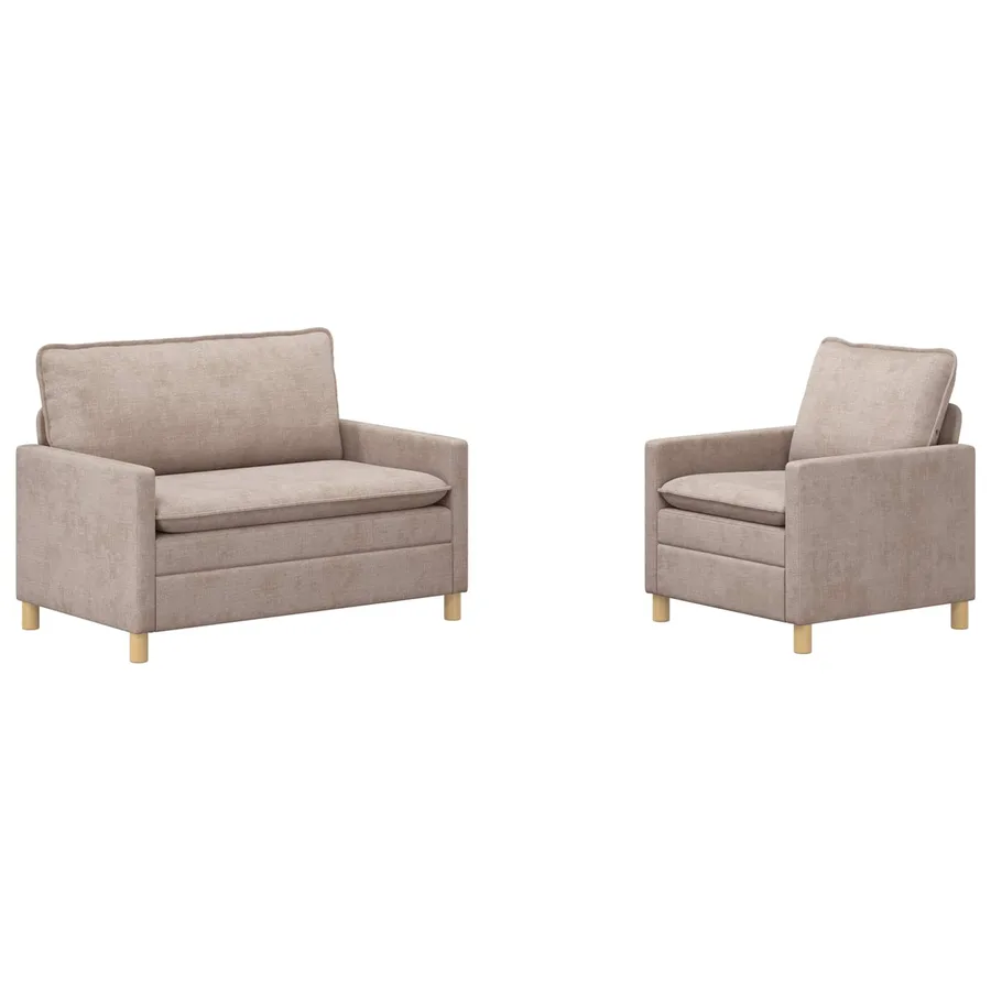 Ensemble de Canapés 2 pcs Beige Polyester - 2