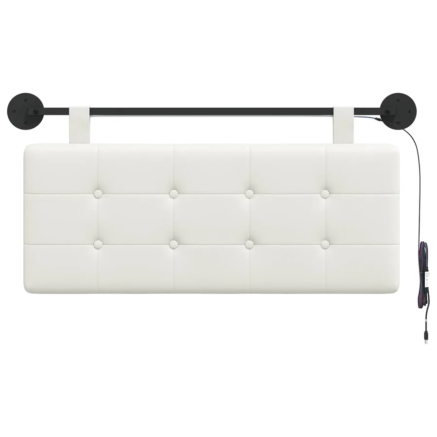 Tête de lit suspendue Avec lumière LED Blanc Simili cuir - 6