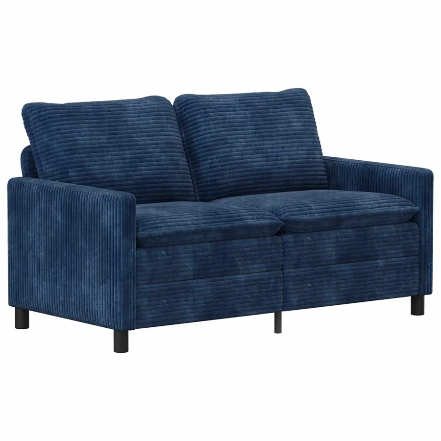 Ensemble de Canapés 2 pcs Bleu marine Polyester - 4