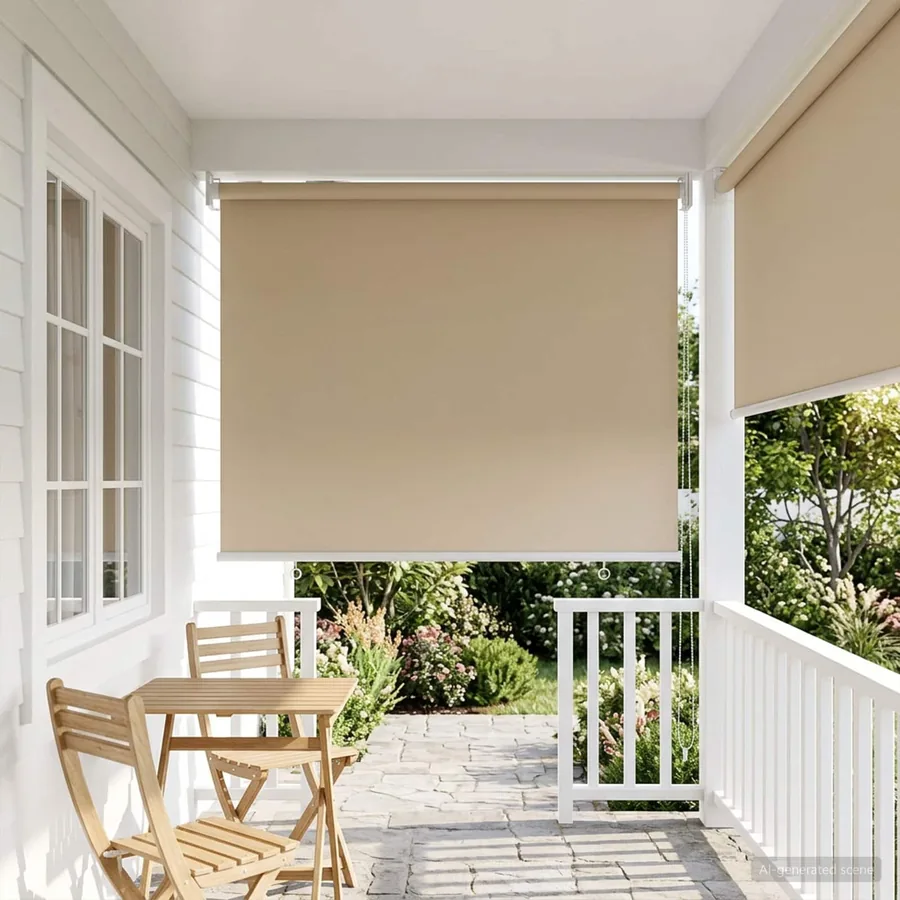 Store roulant extérieur protection UV Beige 65 x 140 cm (L x H)