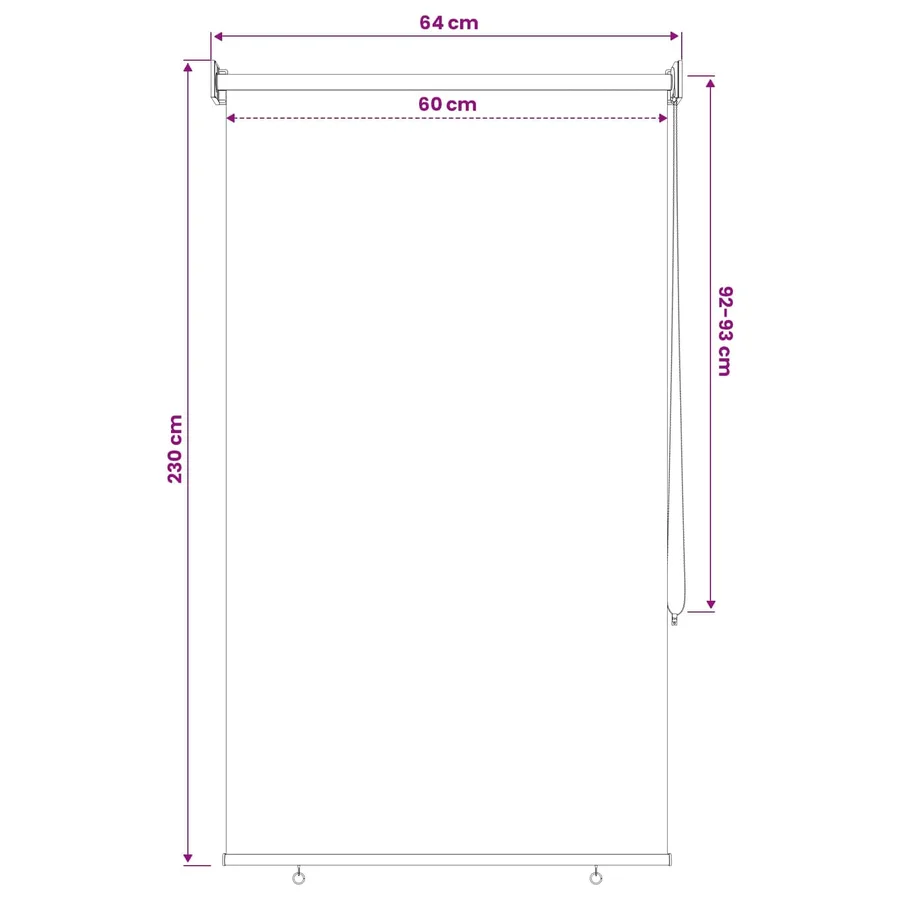 Store roulant extérieur protection UV Gris clair Polyester - 12