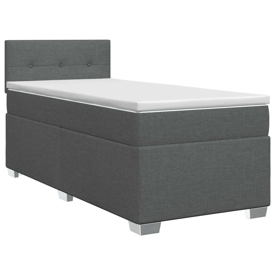 Lit boxspring avec matelas Gris foncé 90 x 190 cm Tissu