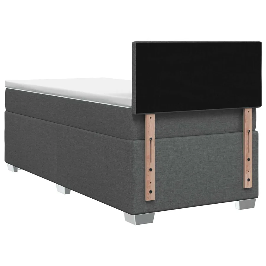 Lit boxspring avec matelas Gris foncé 90 x 190 cm Tissu - 7