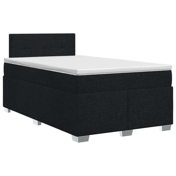 Lit boxspring avec matelas Noir 120 x 190 cm Tissu