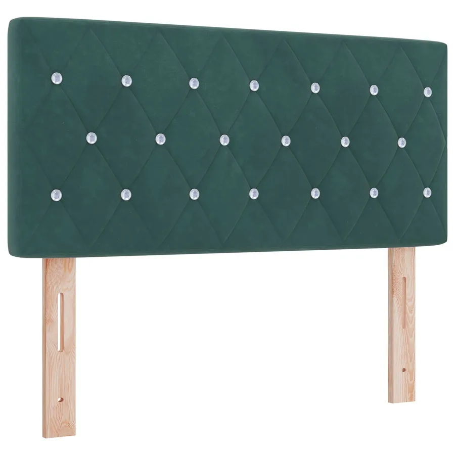Lit boxspring avec matelas Vert foncé 120 x 200 cm Velours - 3