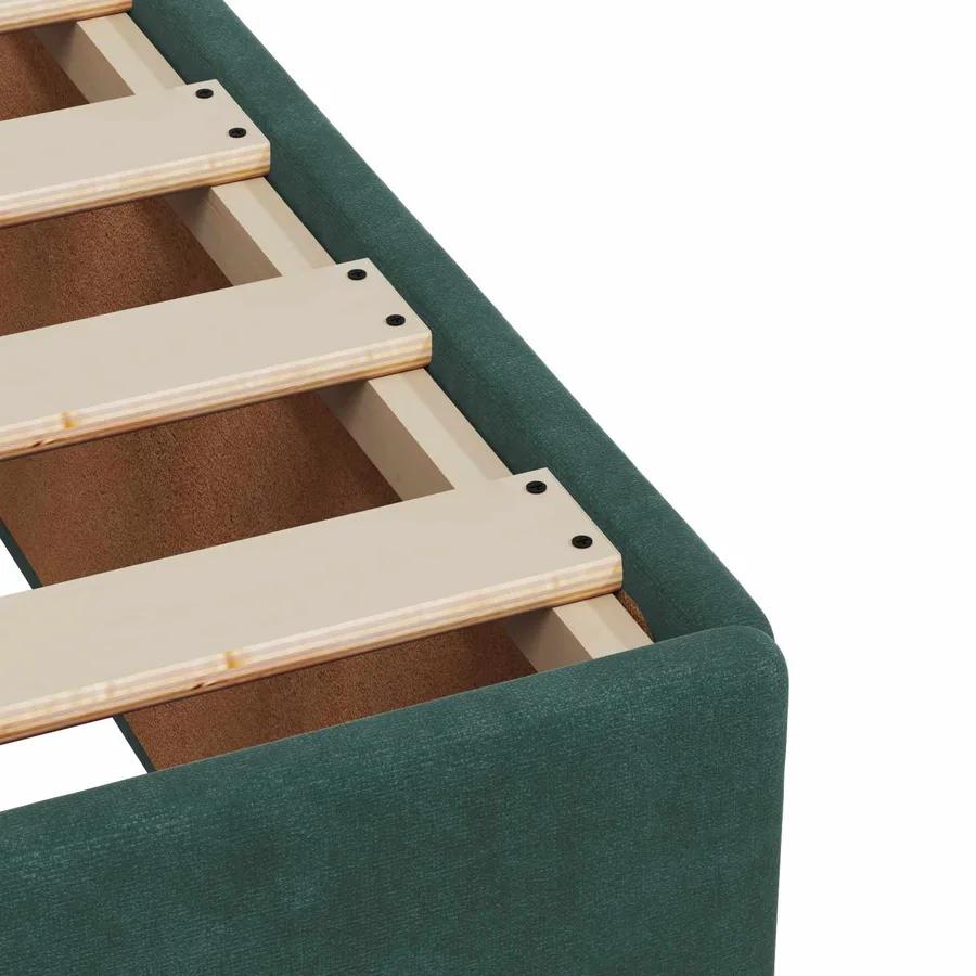 Lit boxspring avec matelas Vert foncé 120 x 200 cm Velours - 9