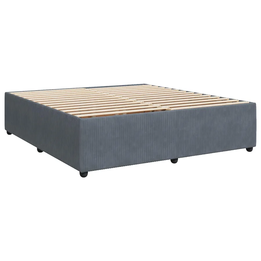 Lit boxspring LED avec matelas Gris foncé 200 x 200 cm Velours - 4
