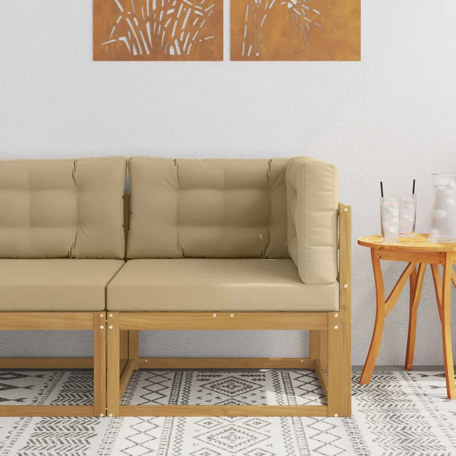 Canapé d'angle extérieur Polyester Blanc