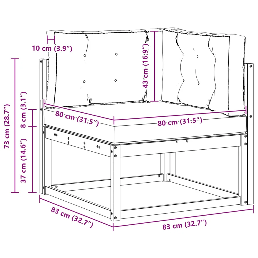 Canapé d'angle extérieur Polyester Blanc - 7