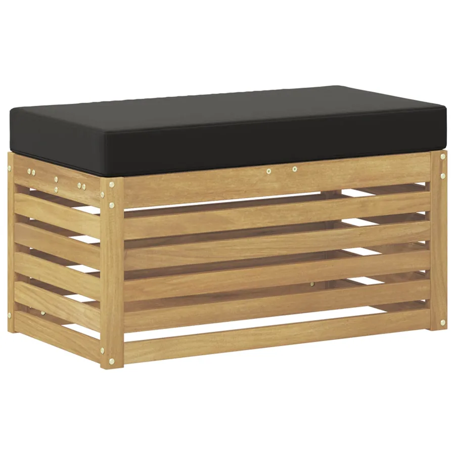 Banc de Jardin Blanc 80 x 43 x 45 cm Bois d'Acacia Massif - 2