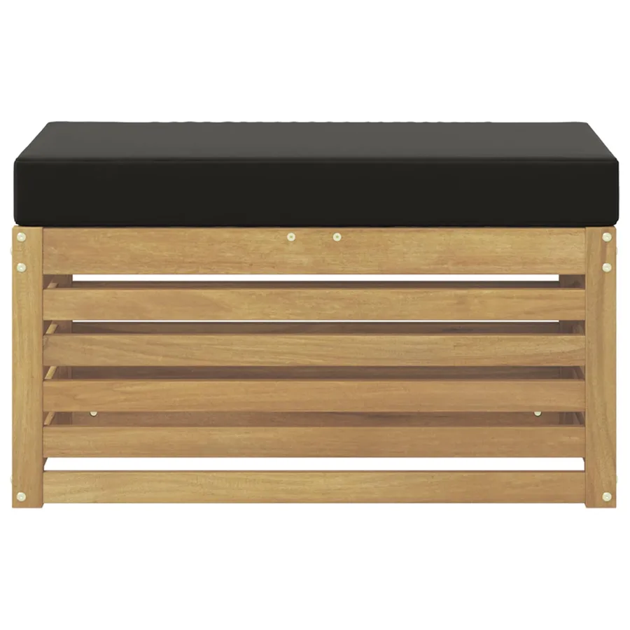 Banc de Jardin Blanc 80 x 43 x 45 cm Bois d'Acacia Massif - 3
