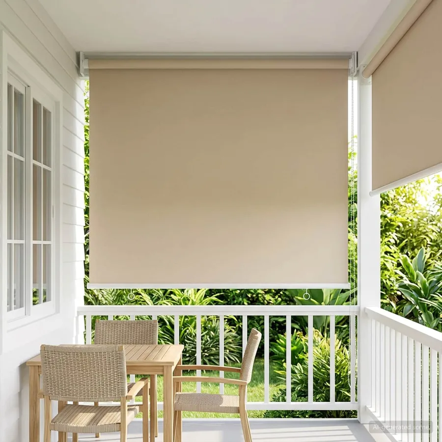 Store roulant extérieur protection UV Beige 65 x 230 cm (L x H)