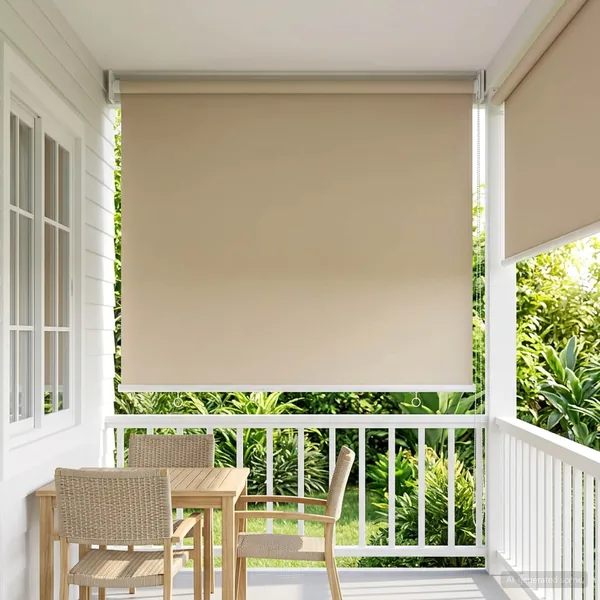 Store roulant extérieur protection UV Beige 65 x 230 cm (L x H)