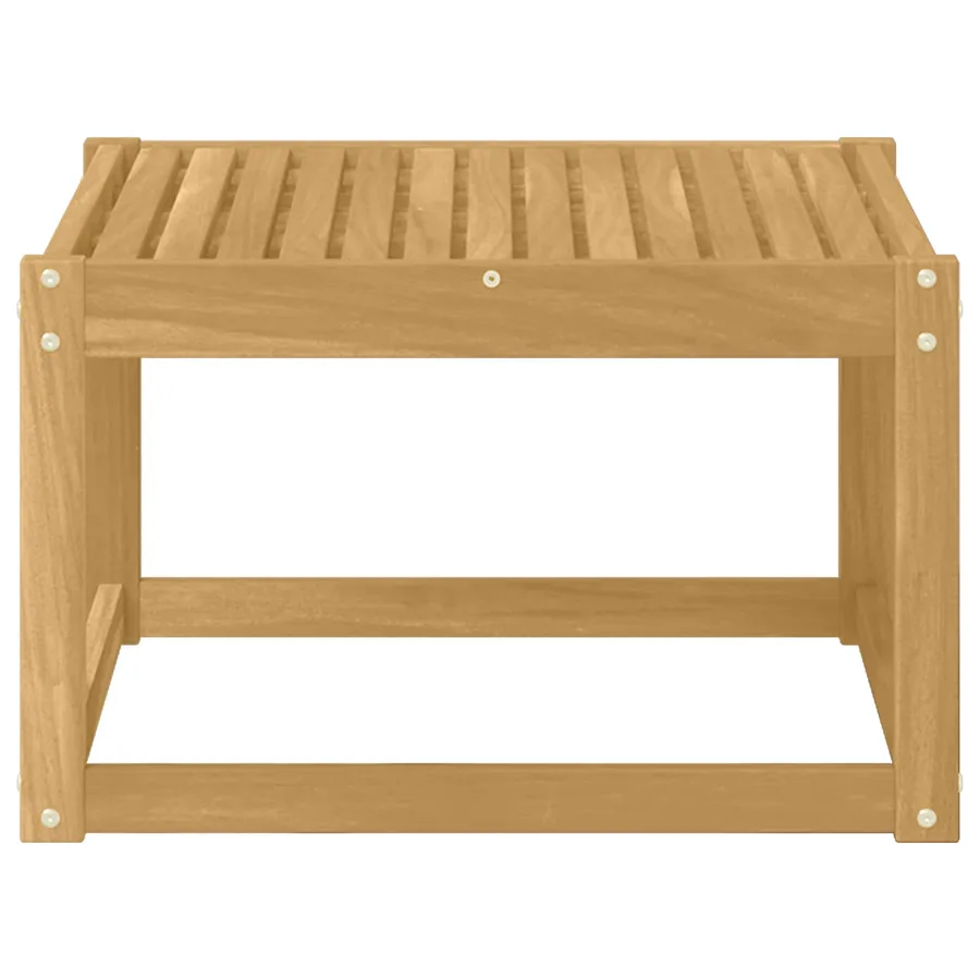 Table de jardin Bois d'Acacia Massif Blanc 59 x 59 x 37 cm - 3