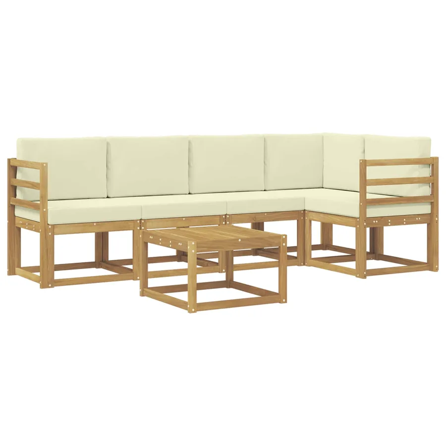 Ensemble de canapés d'extérieur 6 pcs Blanc et crème - 2