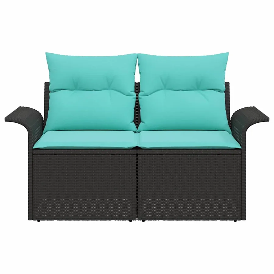 Canapé de jardin avec coussin 141 x 62 x 69 cm polyrotin - 4