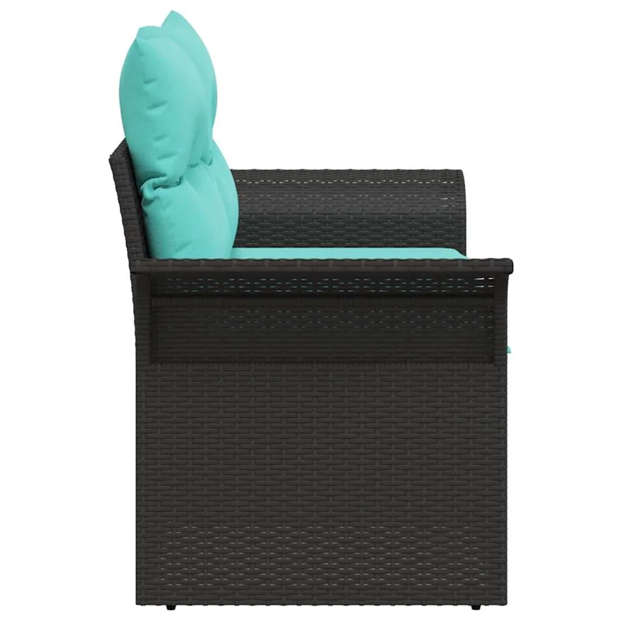 Canapé de jardin avec coussin 141 x 62 x 69 cm polyrotin - 5