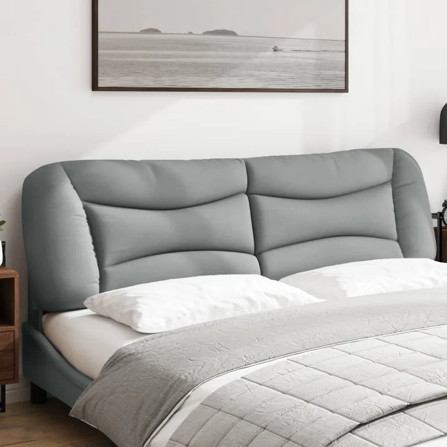 Coussin de tête de lit Hvar gris clair 183 cm tissu - 3