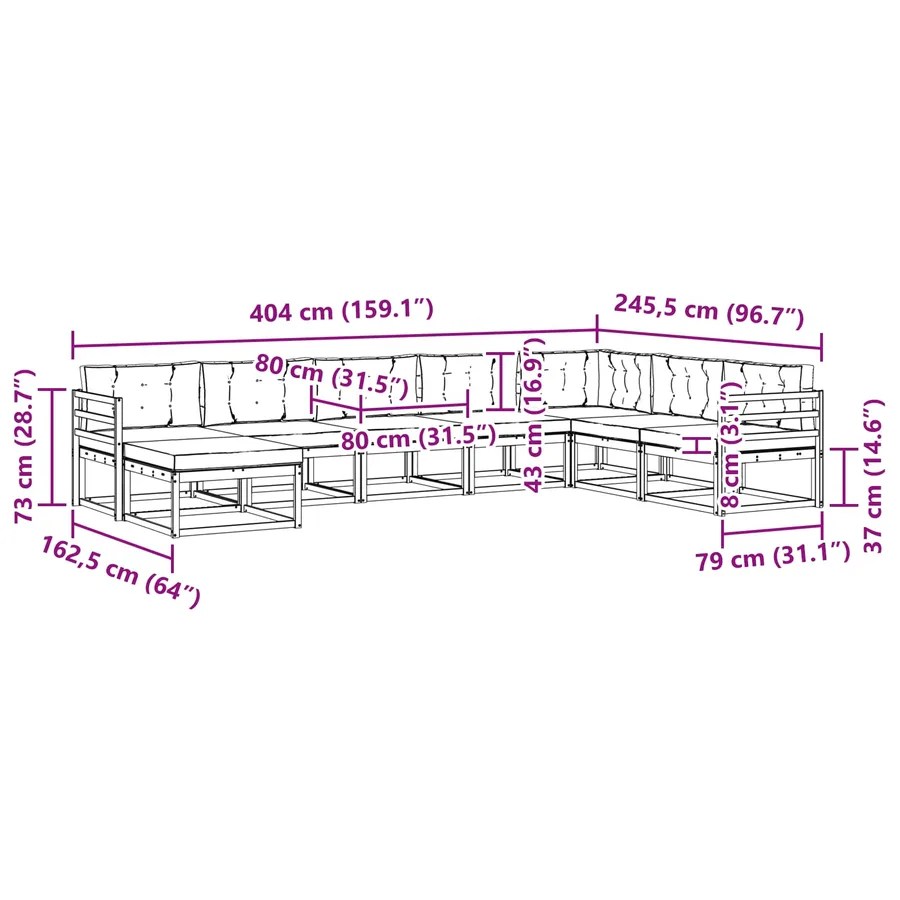 Ensemble de canapés d'extérieur 8 pcs Blanc et anthracite - 7