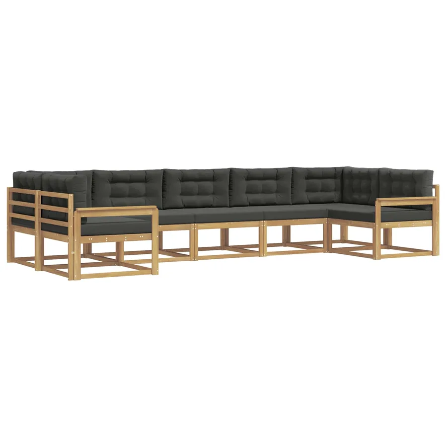 Ensemble de canapés d'extérieur 7 pcs Blanc et anthracite - 2