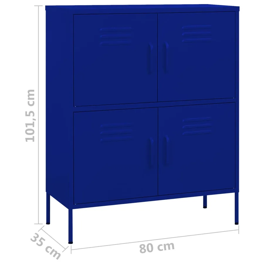 Armoire de rangement Bleu marine 80x35x101,5 cm Acier - 9