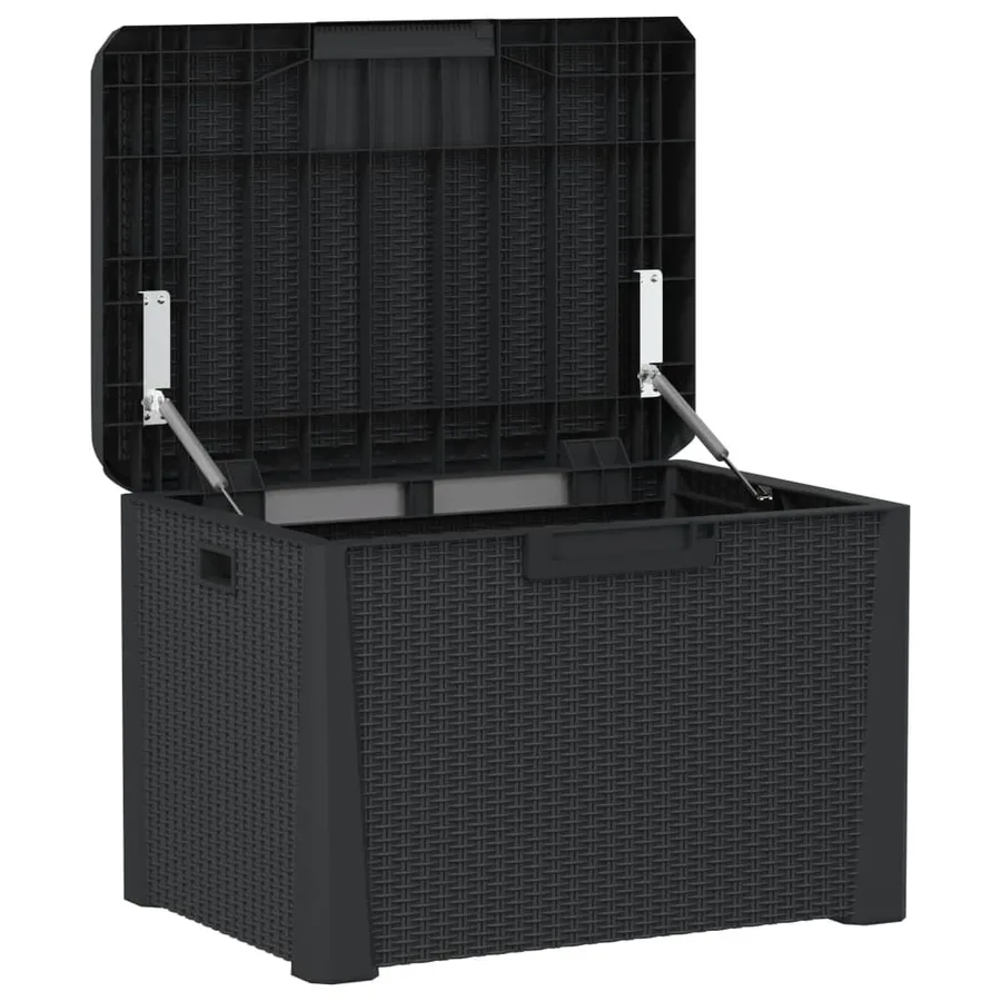 Boîte de rangement de jardin anthracite 125 L PP - 5