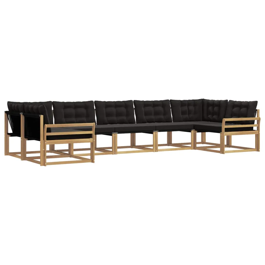 Ensemble de canapés d'extérieur 7 pcs Blanc et noir - 2