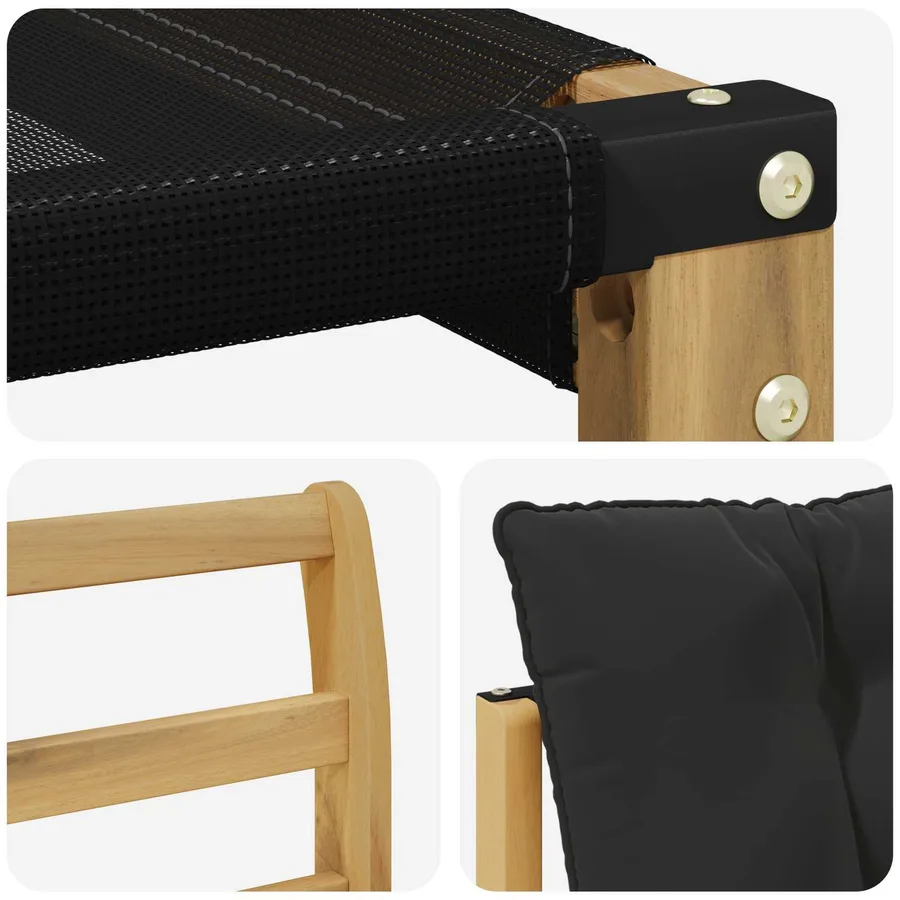 Ensemble de canapés d'extérieur 7 pcs Blanc et noir - 7