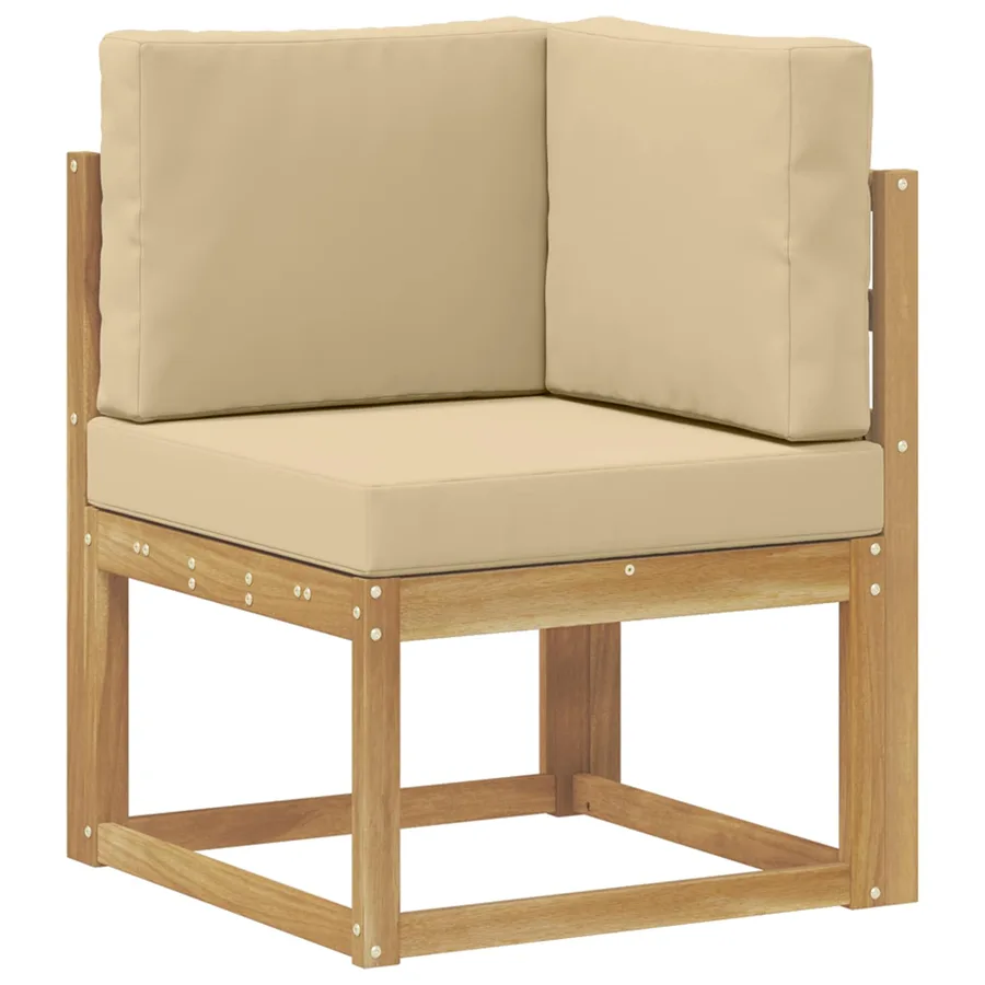 Ensemble de canapés d'extérieur 8 pcs Blanc et Beige Polyester - 4