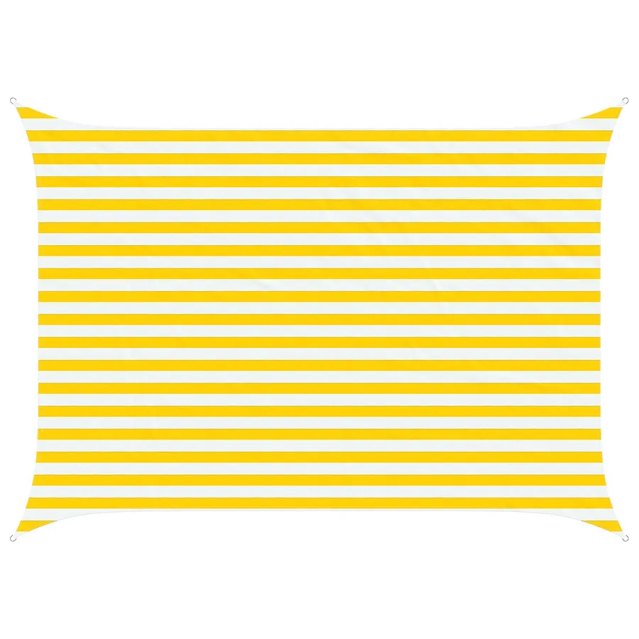 Voile d'ombre Jaune et blanc 3,5 x 2,5 m 100 % polyester Oxford - 2
