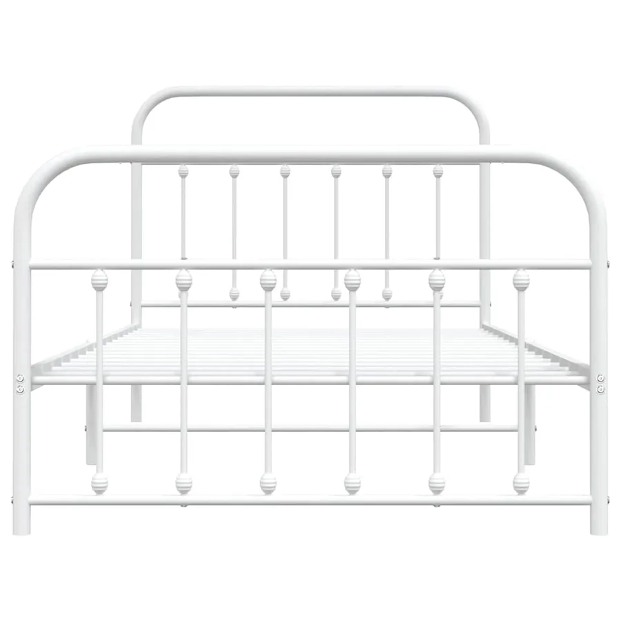 Cadre de lit métal sans matelas et pied de lit blanc 100x200 cm - 6