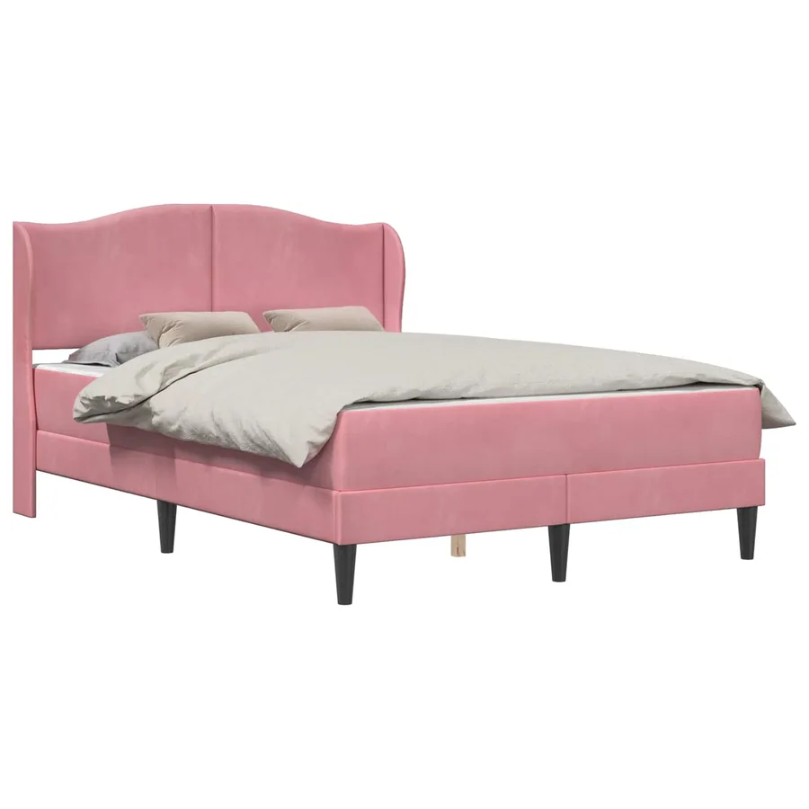 Cadre de lit avec tête de lit Rose 160 x 200 cm Velours - 2