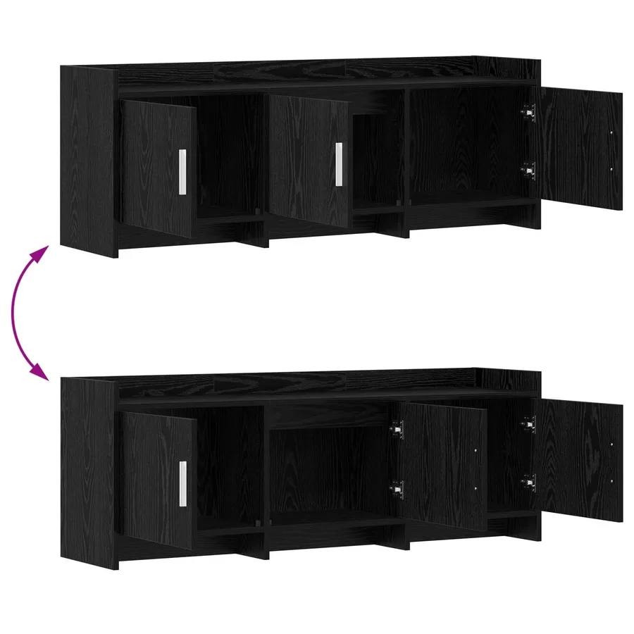 Meuble TV 130 x 33 x 47 cm Chêne noir Bois d'ingénierie - 10